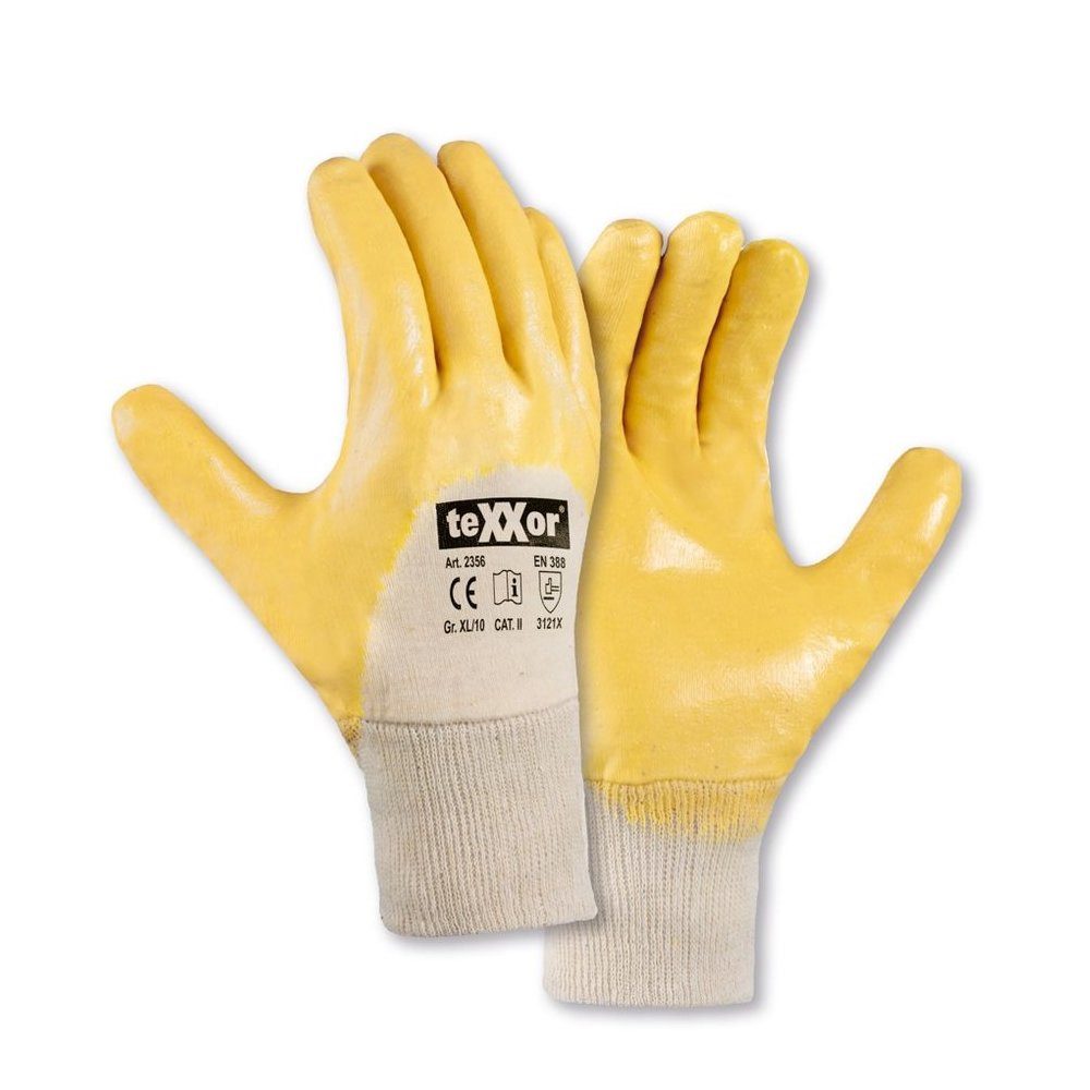 teXXor Arbeitshandschuh-Set Nitril Handschuhe Strickbund