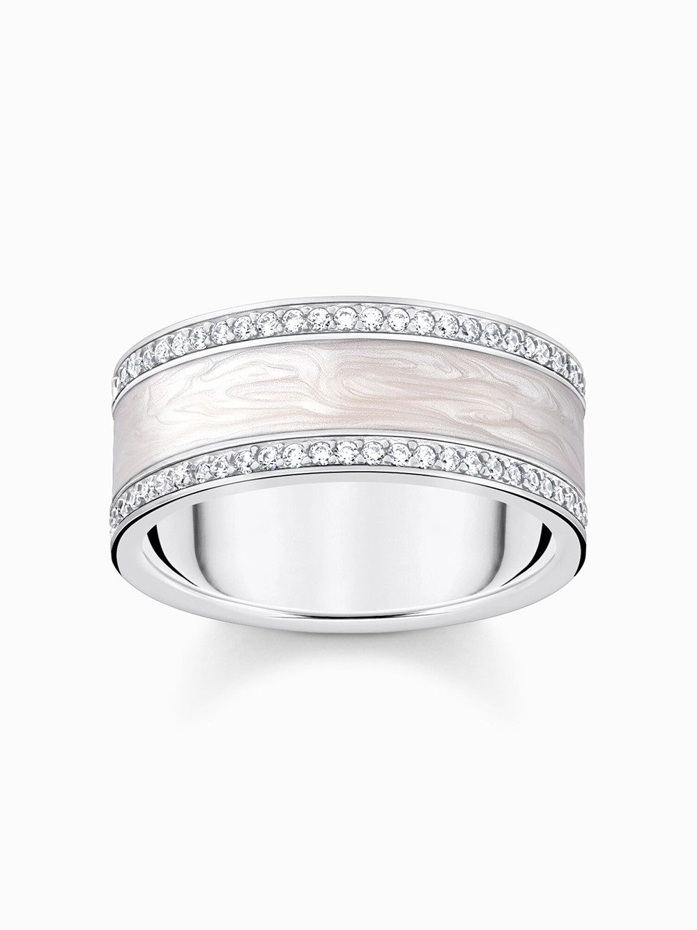 THOMAS SABO Fingerring Thomas Sabo TR2446-041-14-56 Silberner Bandring mit weißen Zirkonia u