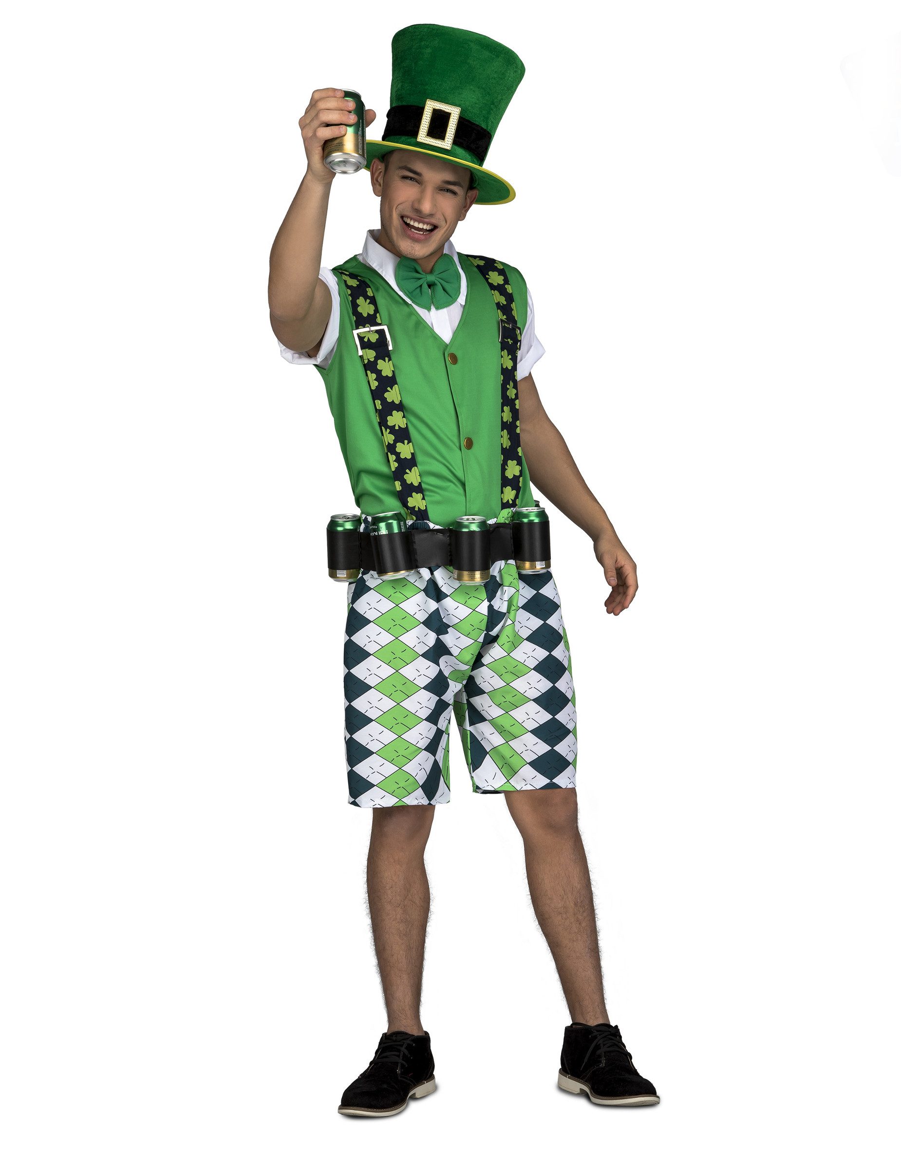 Viving Costumes Kostüm St.-Patrick's-Day-Kostüm für Herren mit Bier-Gürtel grün