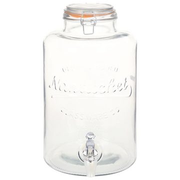 vidaXL Getränkespender Wasserspender XXL mit Zapfhahn Transparent 8 L Glas
