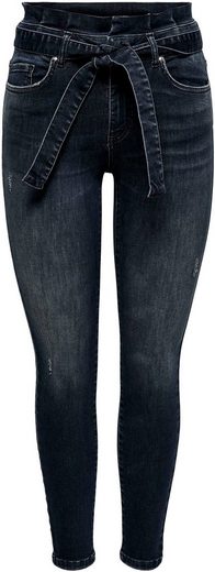 Only High-waist-Jeans »ONLHUSH LIFE MID SK ANK PAPERBAG« mit Paperbag Taille