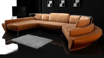 BULLHOFF Wohnlandschaft Wohnlandschaft Leder BLAU GRÜN Sofa U-Form Couch Designsofa »ZÜRICH«, Made in Europe, das "ORIGINAL"