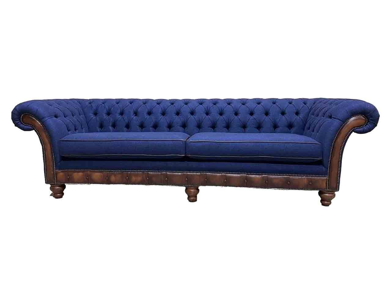JVmoebel Sofa Blaues Sitzer Stoffsofa Europe Luxus Chesterfield Wohnzimmer, Sofas Made Sofa In 4