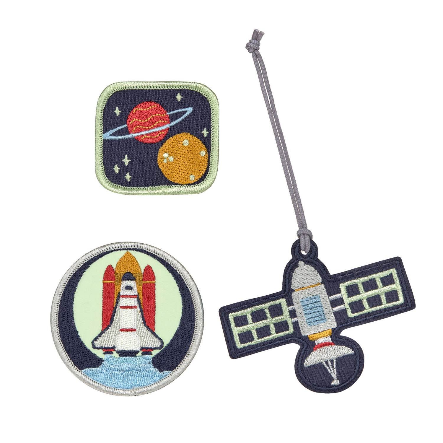 LÄSSIG Schulranzen Lässig Anhänger & Patches - Schul Set, Unique Weltraum