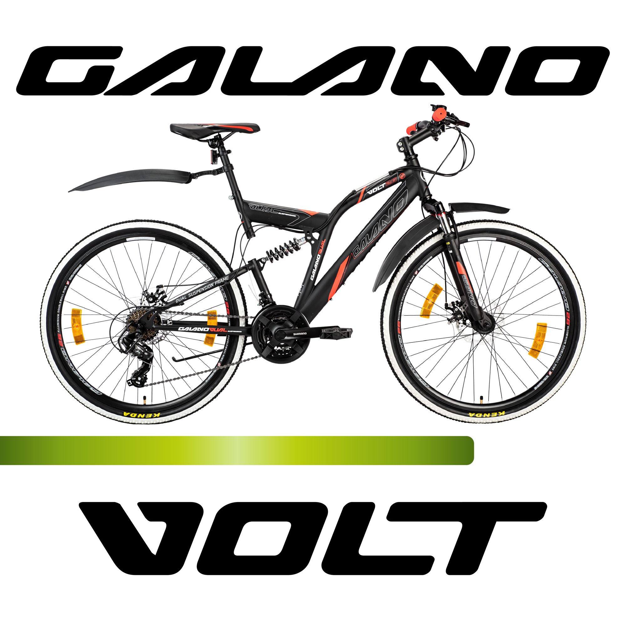 Galano Mountainbike Volt DS, 21 Gang, Kettenschaltung, 26 Zoll Jugendfahrrad MTB Fully ab 160 cm für Mädchen und Jungen