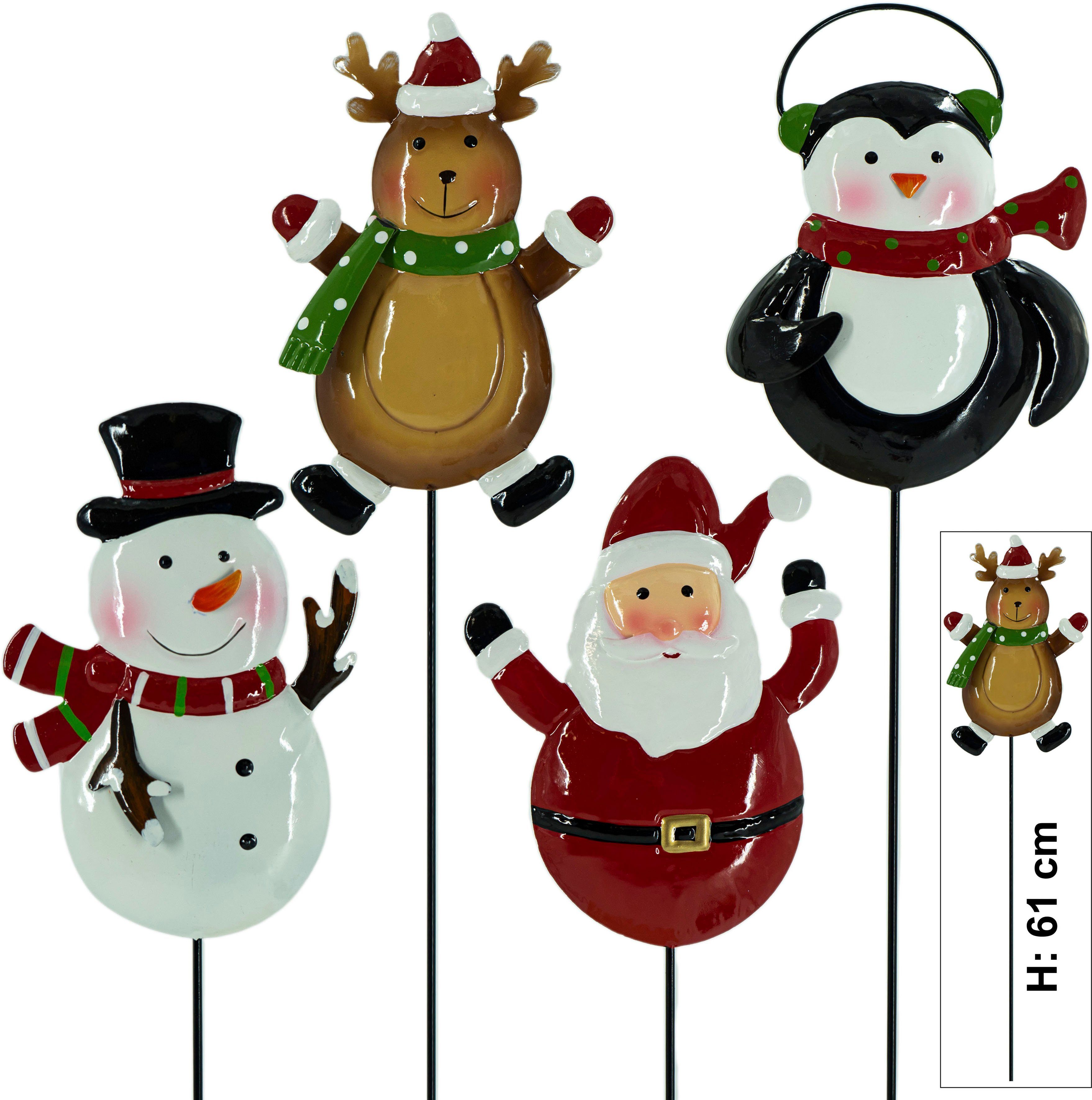 NOOR LIVING Weihnachtsfigur Gartenstecker mit Weihnachtsmotiv (Set, 4 St), günstig online kaufen