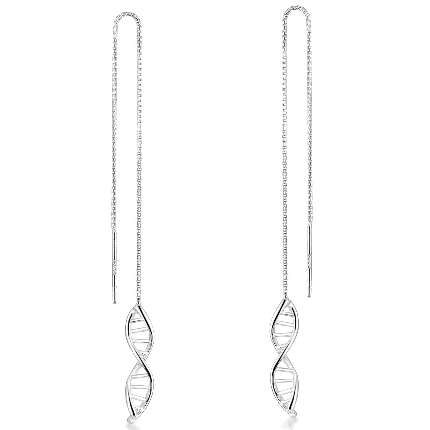 Materia Paar Ohrhänger Damen Silber Spirale / Doppelhelix SO-27, 925 Sterling Silber