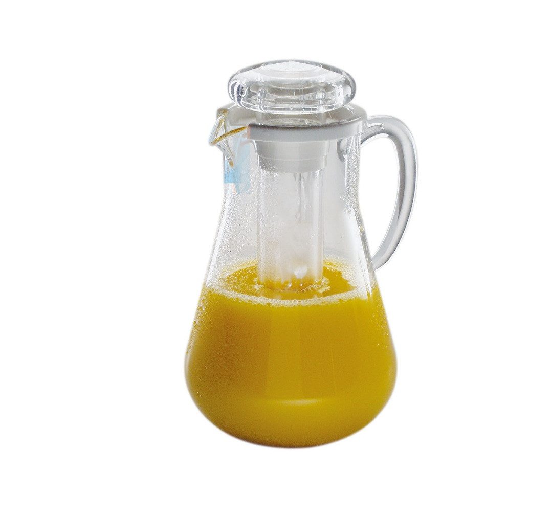 Assheuer & Pott Wasserkrug Saftkrug Pitscher Wasserkanne mit Crush-Ice-Röhre 3L Kunststoff 29cm