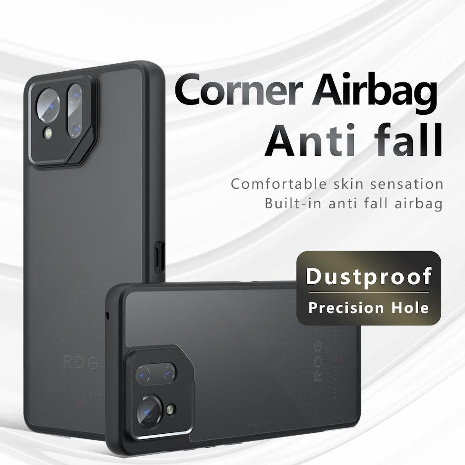 Wigento Handyhülle Für Asus ROG Phone 9 / 9 Pro Armor TPU + PC Schutz Hülle Transparent, Stilvoll, robust, präzise Passform