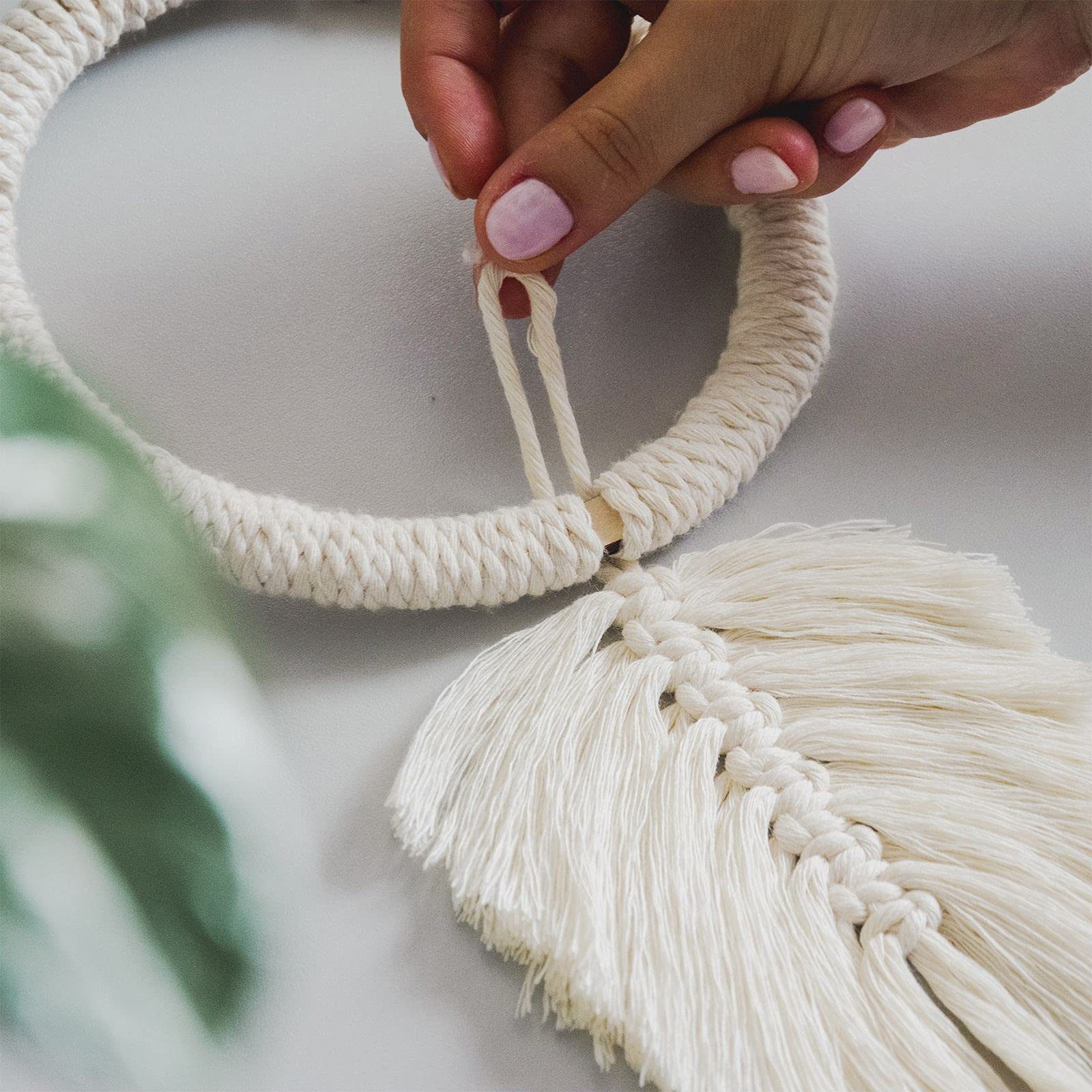 DQ-PP DQ-PP MAKRAMEE GARN 500m (5x100m), 5mm, 100% Baumwolle, Kordel Natur Nähgarn, Baumwollseil, Handwerk Dekoration, Baumwollgarn, DIY