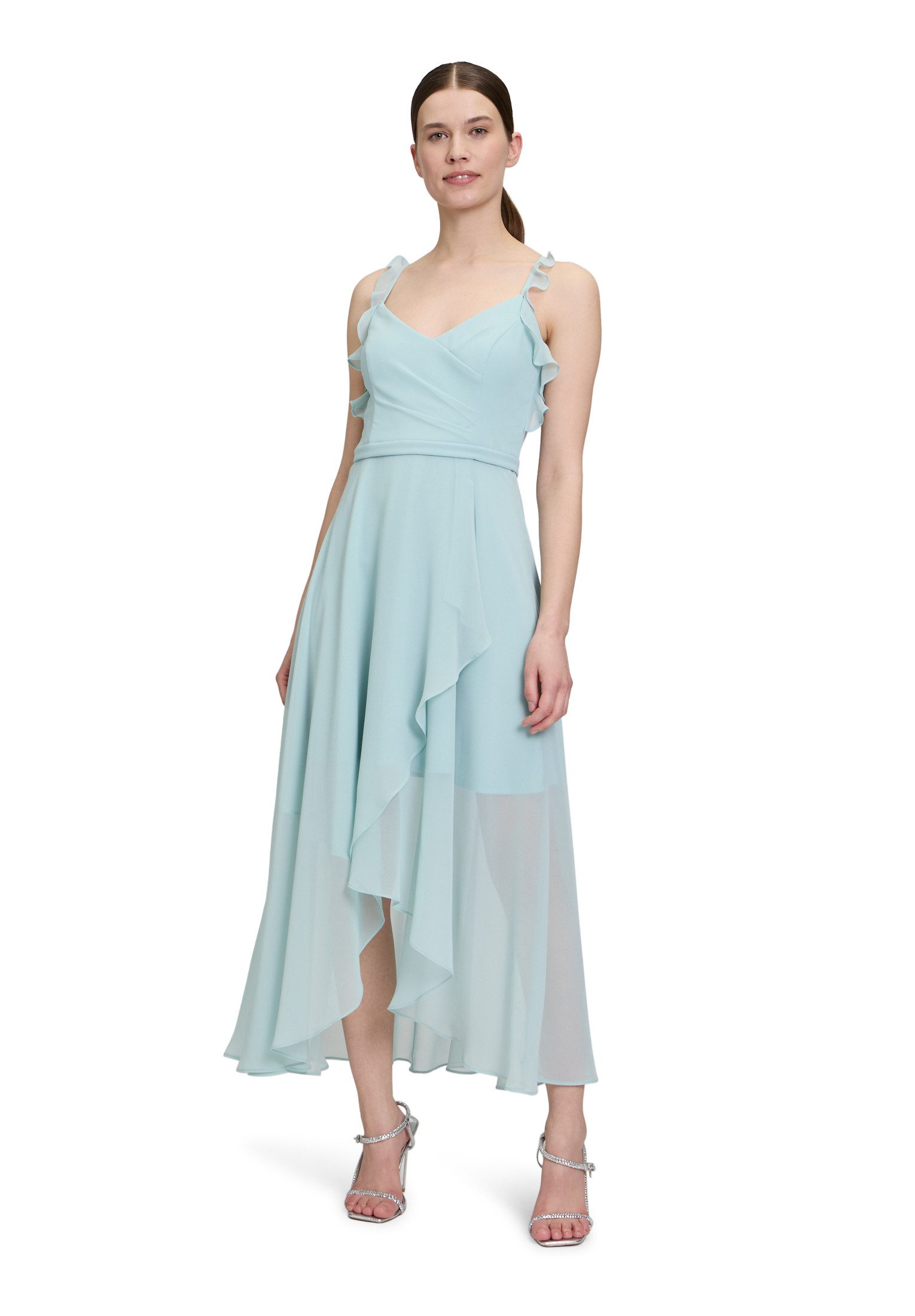 Vera Mont Abendkleid "Damen Abendkleid mit Volant" Ohne Tasche Wickel-Desig günstig online kaufen