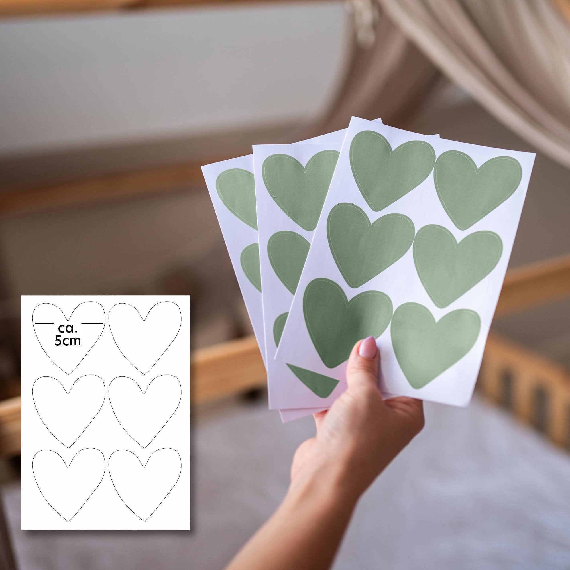 lilimaus Wandsticker Herzen, Sterne & Punkte selbstklebend - Deko fürs Kinderzimmer (36 St), Herzen, Sterne oder Punkte - 36er- & 132er-Set, ablösbar
