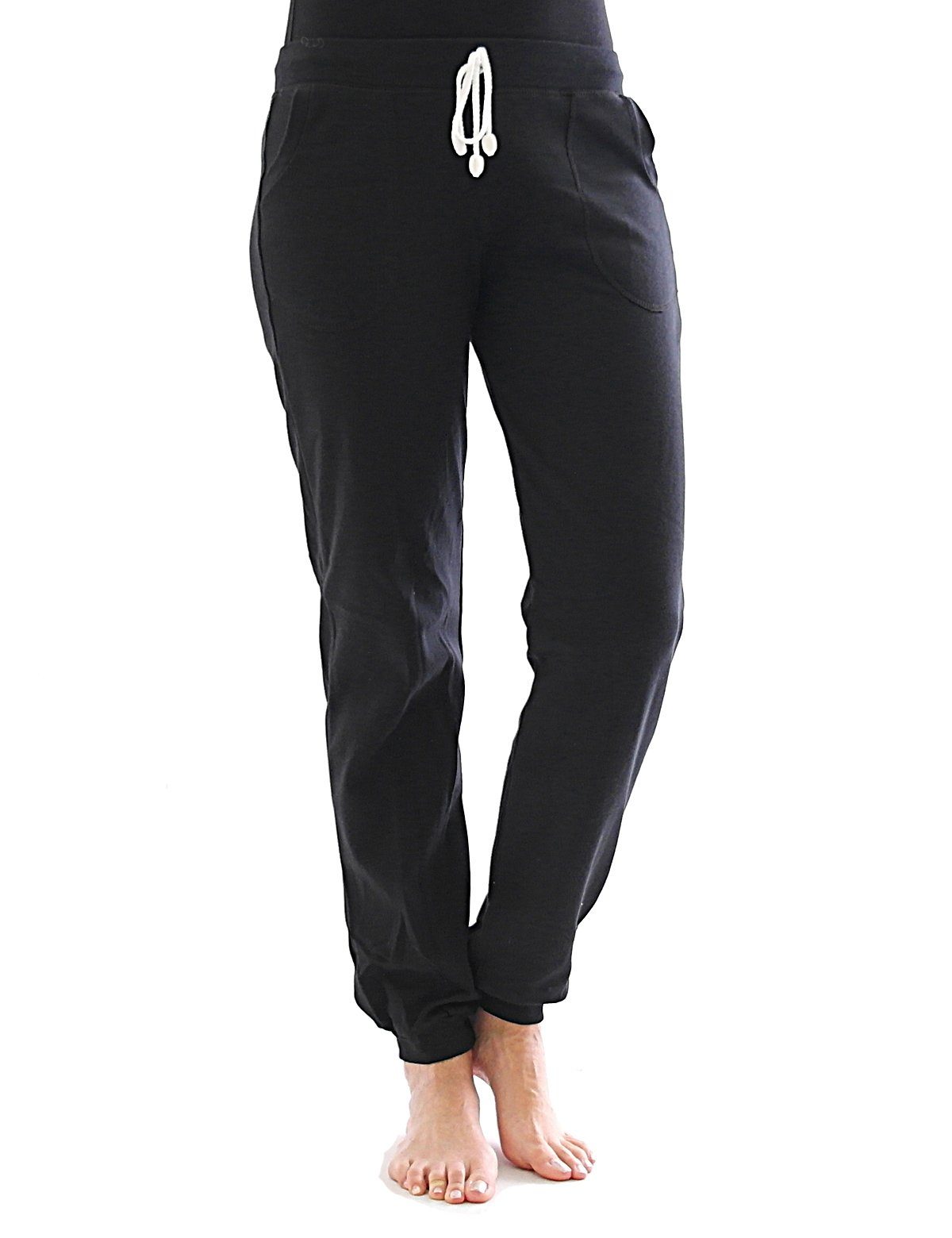 SYS Jogginghose Jogging Hose innen Fleece Taschen Sport Thermo Leggings Baumwolle Schwarz