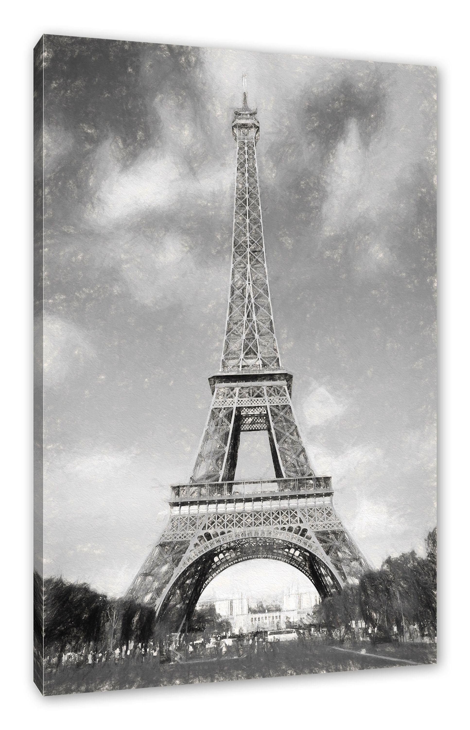 Pixxprint Leinwandbild Eifelturm in Paris, Eifelturm in Paris (1 St), Leinwandbild fertig bespannt, inkl. Zackenaufhänger | Leinwandbilder
