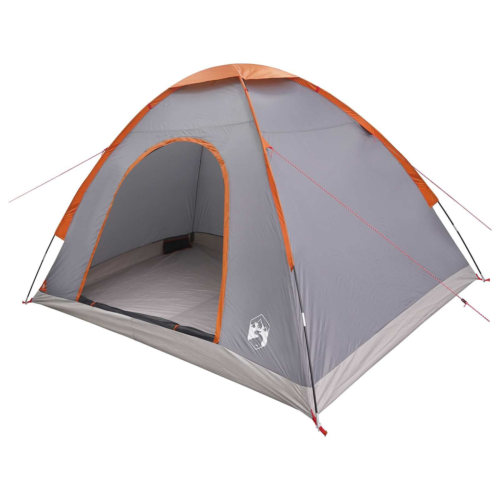 vidaXL Kuppelzelt Campingzelt 4 Personen Grau und Orange, (1 tlg)