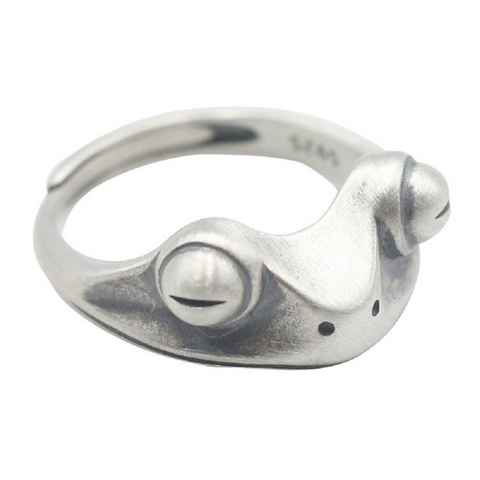 Eyecatcher Fingerring Frosch Ring Gold oder Silberfarben One Size, Größenverstellbar, Frosch Ring, Amphibien Schmuck, Naturverbundenheit