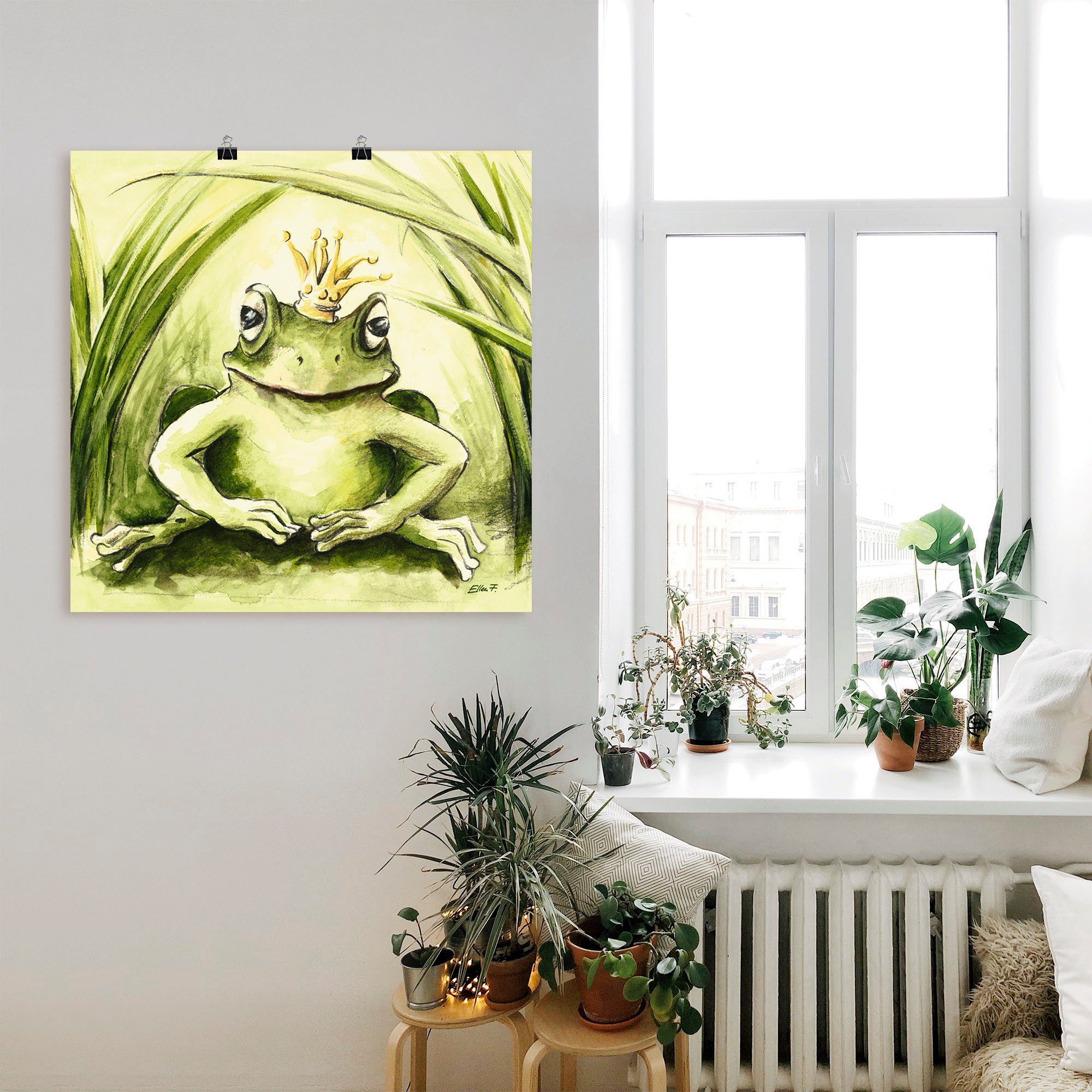 Artland Wandbild Kleiner Frosch, Geschichten Größen in Wandaufkleber versch. (1 Poster St), Leinwandbild, Alubild, & als oder Märchen