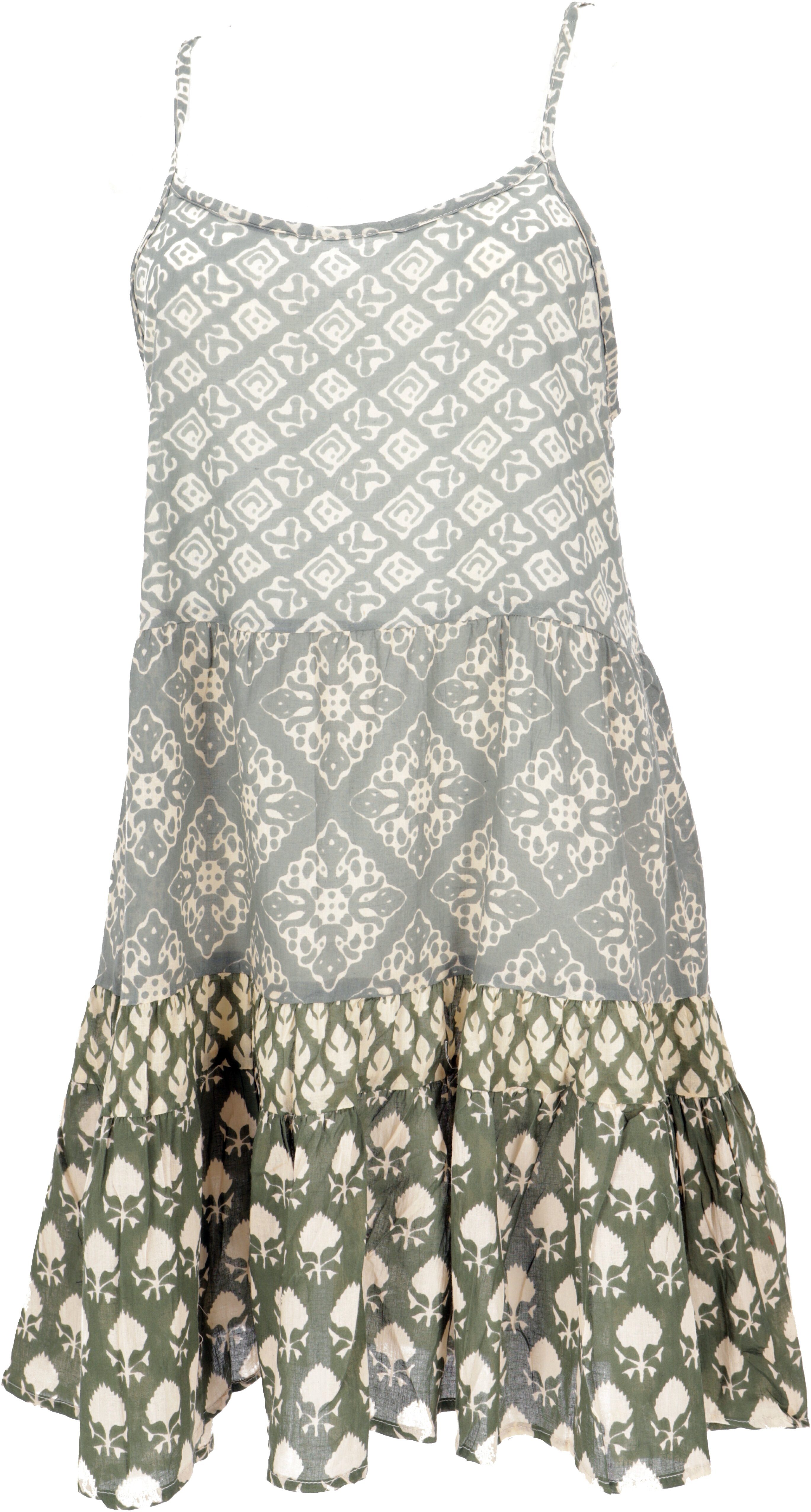 Guru-Shop Midikleid Boho Minikleid, luftiges Stufenkleid günstig online kaufen