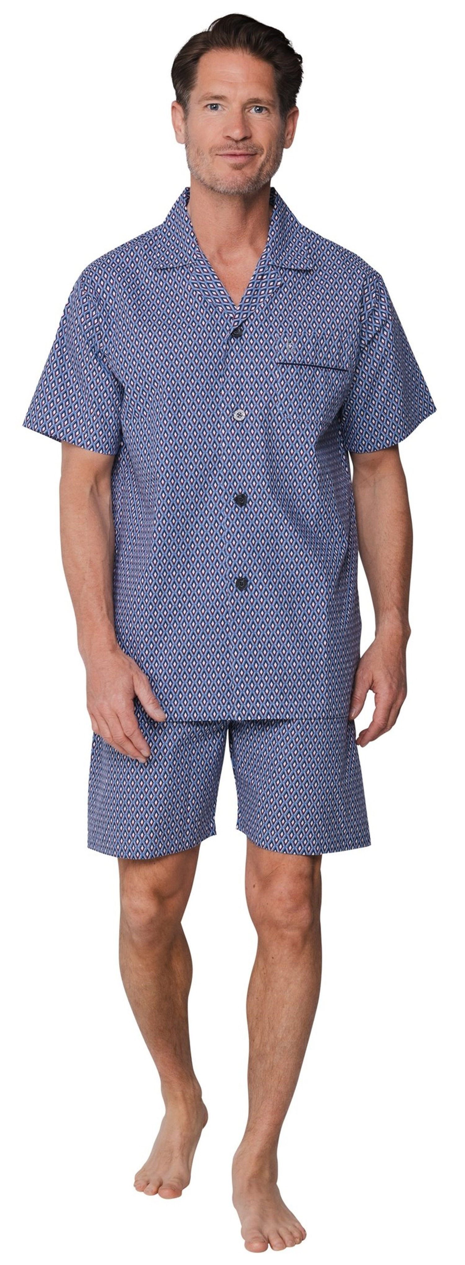 Robson Shorty Herren Schlafanzug kurz geknöpft (2 tlg) Baumwolle