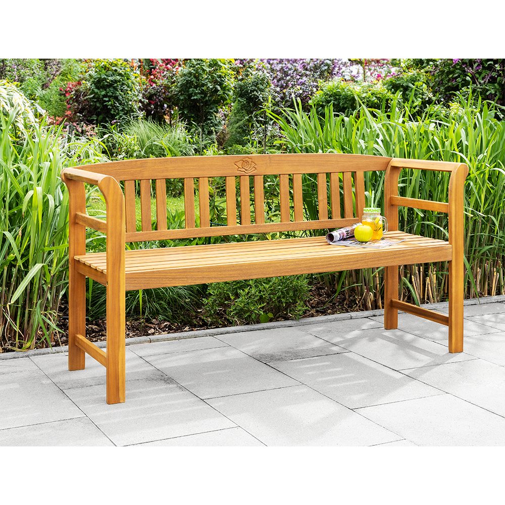 CHILLROI Gartenbank 3-Sitzer Gartenbank aus Akazienholz mit Gravur, ca 157x günstig online kaufen