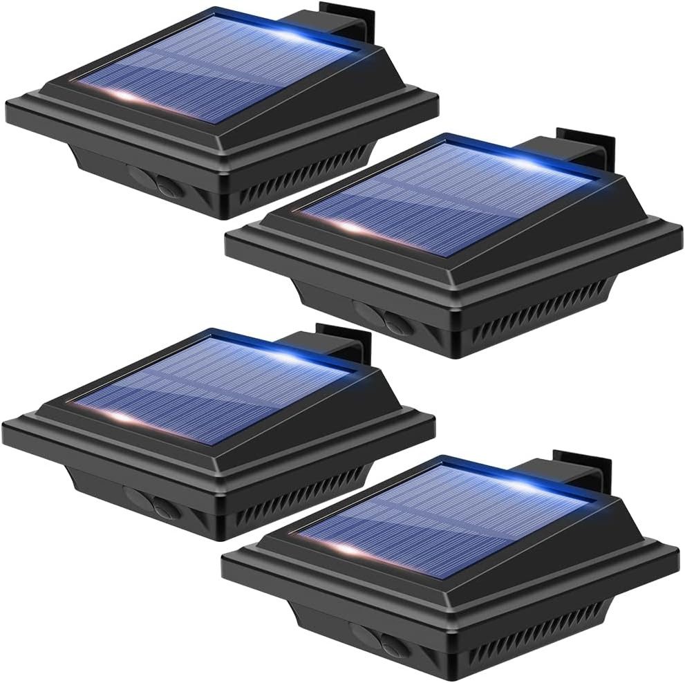 KEENZO LED Dachrinnenleuchte 4Stück 40LEDs Dachrinnen Solarleuchten Lichtsensor Wegeleuchte, LED fest integriert, Kaltweiss