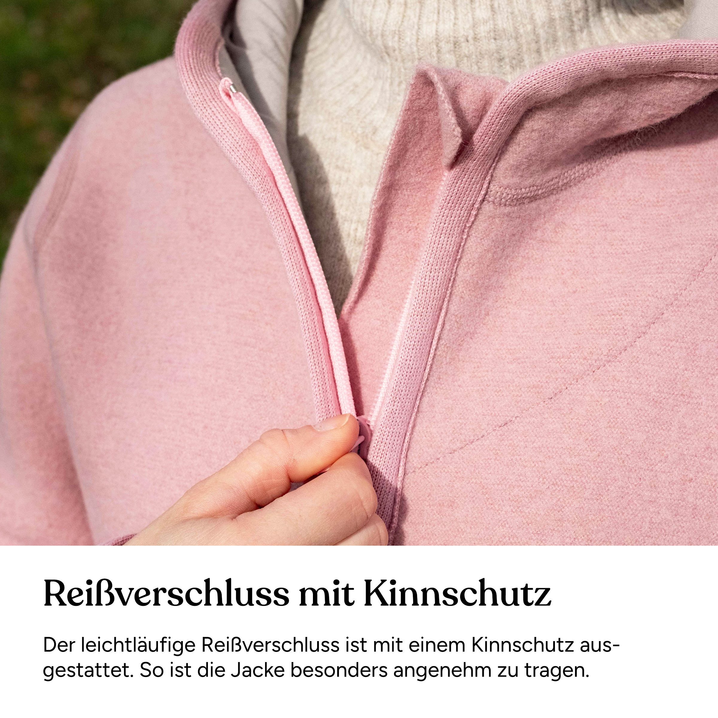Ehrenkind Walkjacke Damen-Walkjacke aus Merino-Schurwolle mit Kapuze Atmungsaktiver Wollwalk aus reiner Merino-Schurwolle – Bild 5 von 5