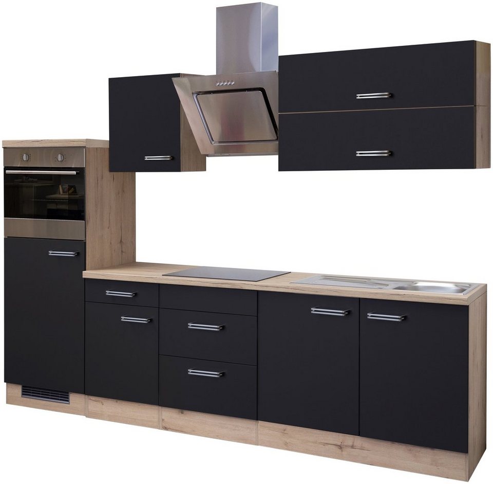 Flex-Well Küchenzeile Antigua, mit E-Geräten, Gesamtbreite 270 cm, Schnelle  Lieferzeit, auf Wunsch mit Aufbau-Service