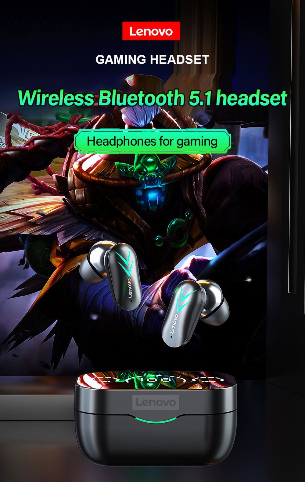 - XT82 300 Bluetooth-Kopfhörer mAh Assistant, mit Stereo-Ohrhörer Bluetooth (True mit Touch-Steuerung Lenovo Siri, Kopfhörer-Ladehülle Wireless, Schwarz) kabellos, Google 5.1,