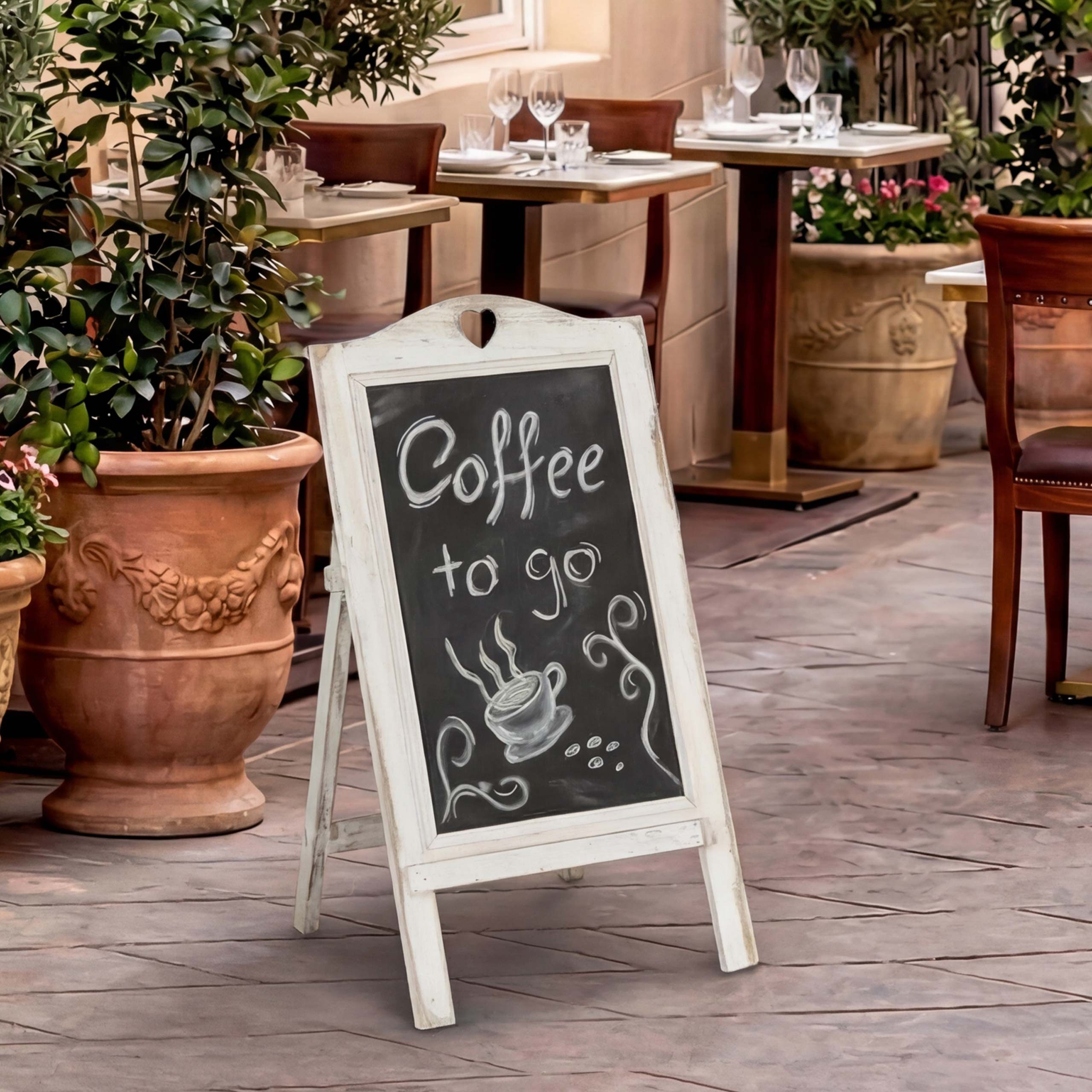 MCW Standtafel MCW-E51, Shabby-Look mit dekorativer Herz-Aussparung und Klappfunktion