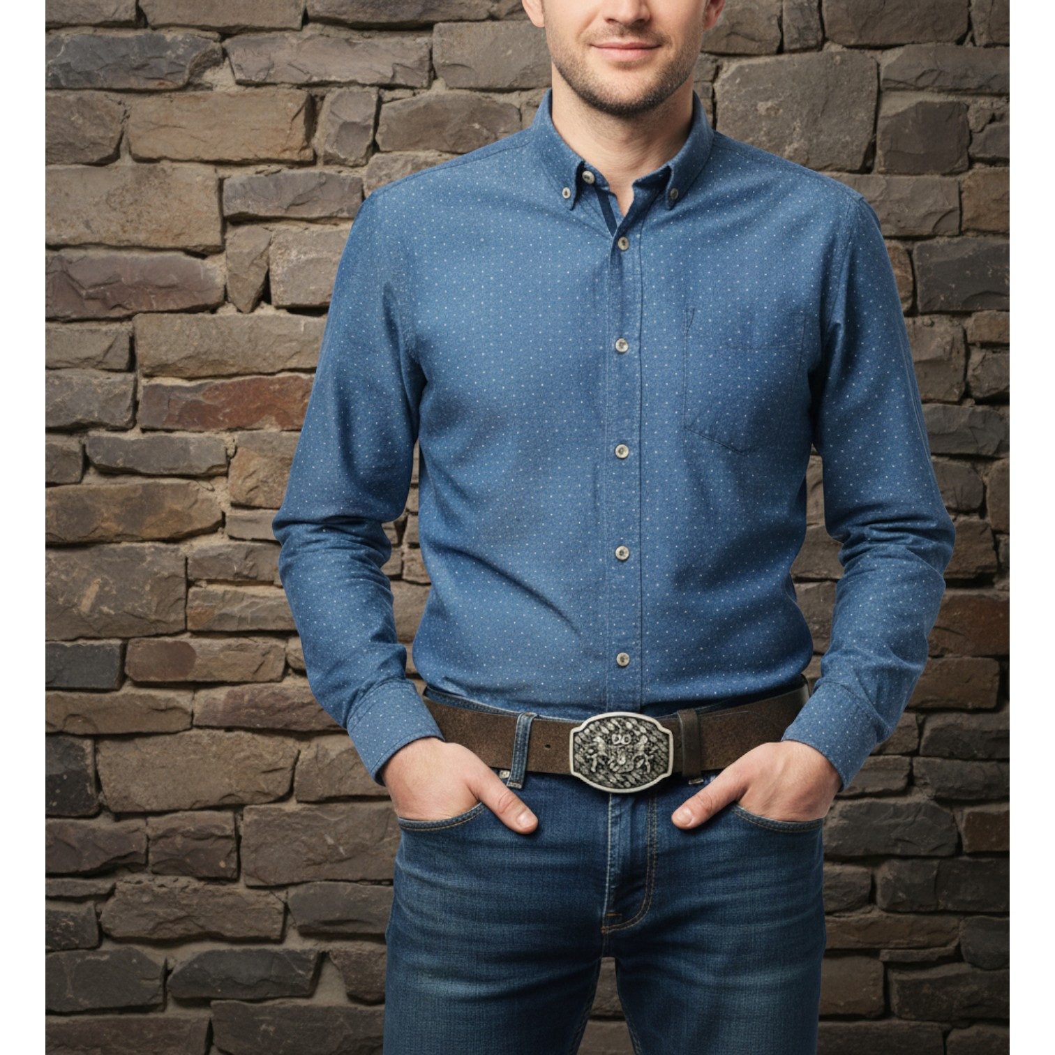 FRONHOFER Ledergürtel Herren Trachten breit (1-St) Wappen-Schnalle, für Lederhose