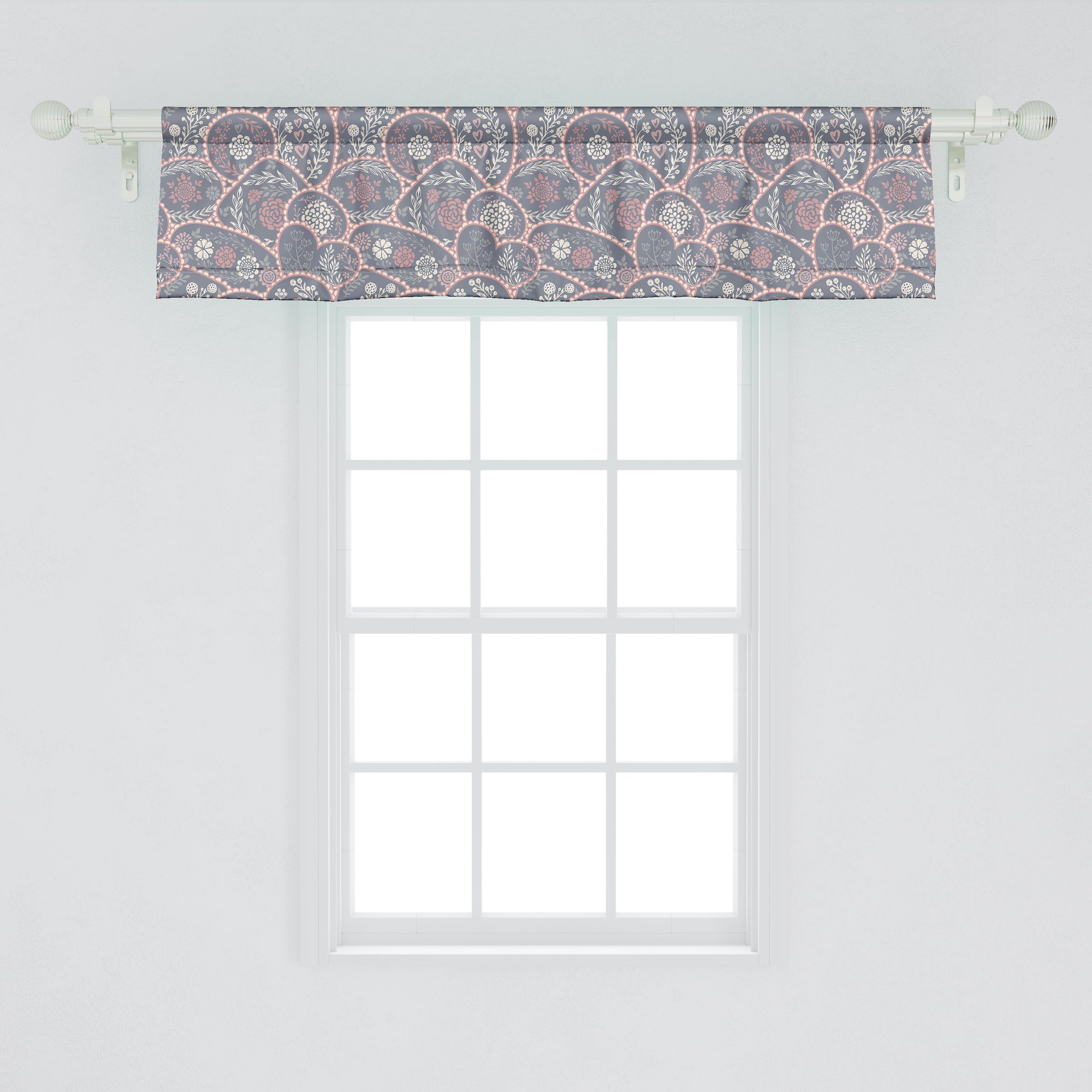 Vorhang Microfaser, Gedämpfte Abakuhaus, mit Stangentasche, Töne Abstrakte Schlafzimmer Blumen Scheibengardine Volant Dekor Küche für Blumen