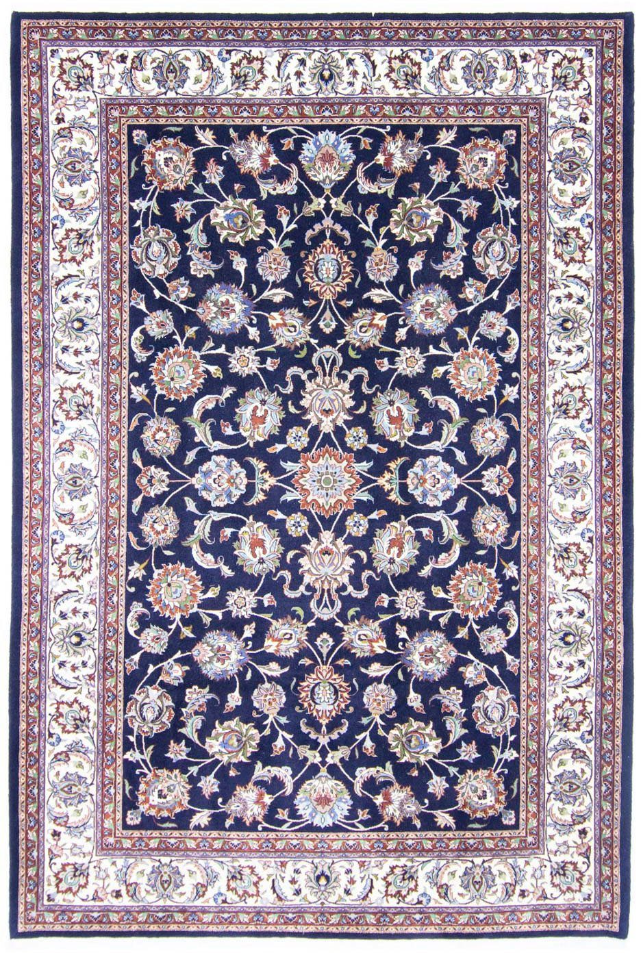 Wollteppich Kaschmar Durchgemustert Blu scuro 275 x 213 cm, morgenland, rechteckig, Höhe: 10 mm, Unikat mit Zertifikat | Kurzflor-Teppiche
