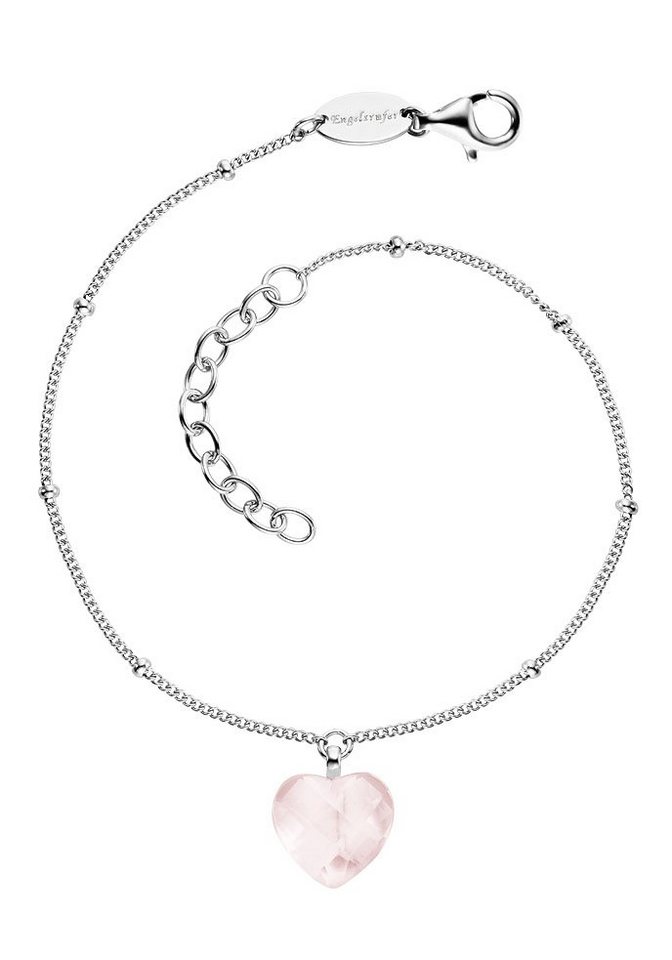 Engelsrufer Silberarmband With Love - Herzensangelegenheit, ERB-HEART-RQ, mit  Rosenquarz, Herz-Armband - symbolisiert Liebe und Harmonie