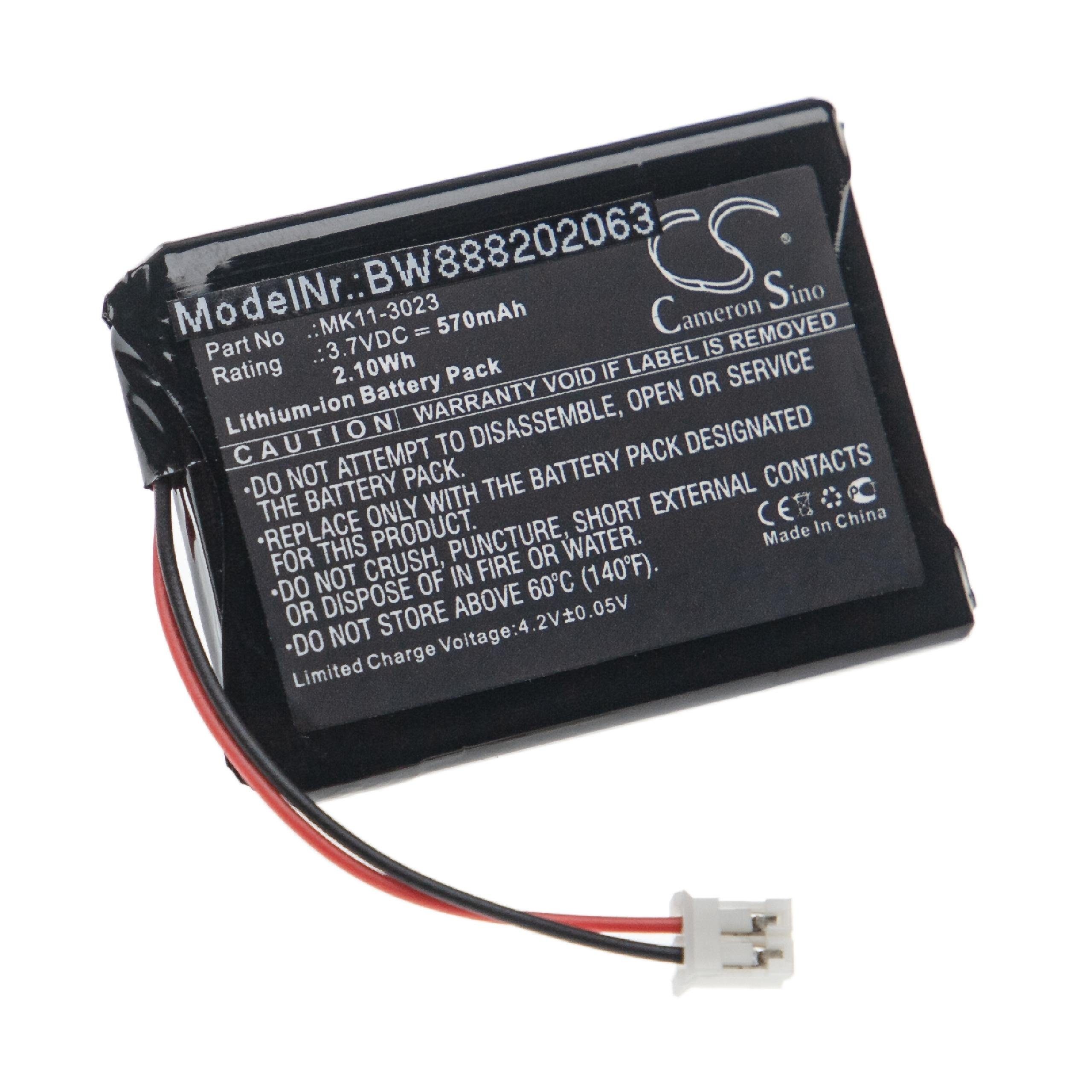 vhbw Ersatz für Sony MK11-3023, MK11-2903, MK11-2902 für Akku Li-Ion 570 mAh (3,7 V)