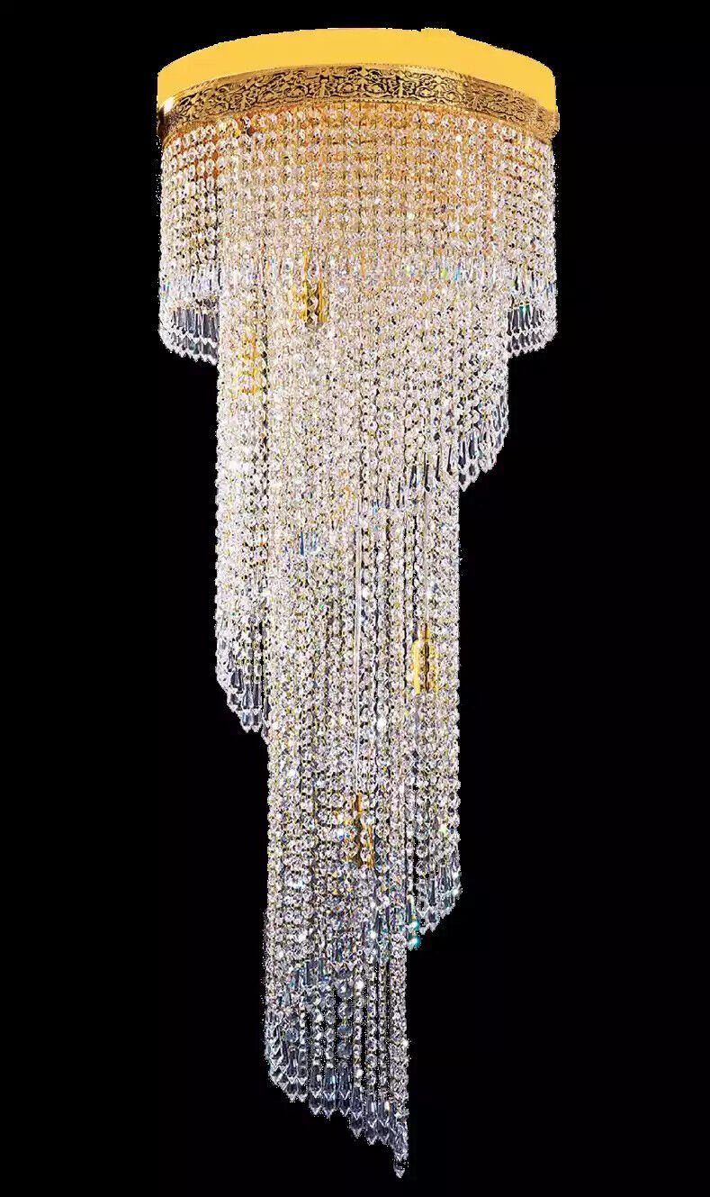 JVmoebel Deckenleuchte Kronleuchter Deckenleuchter Gold Deckenlampe Lüster Kristall Art, Made in Europa