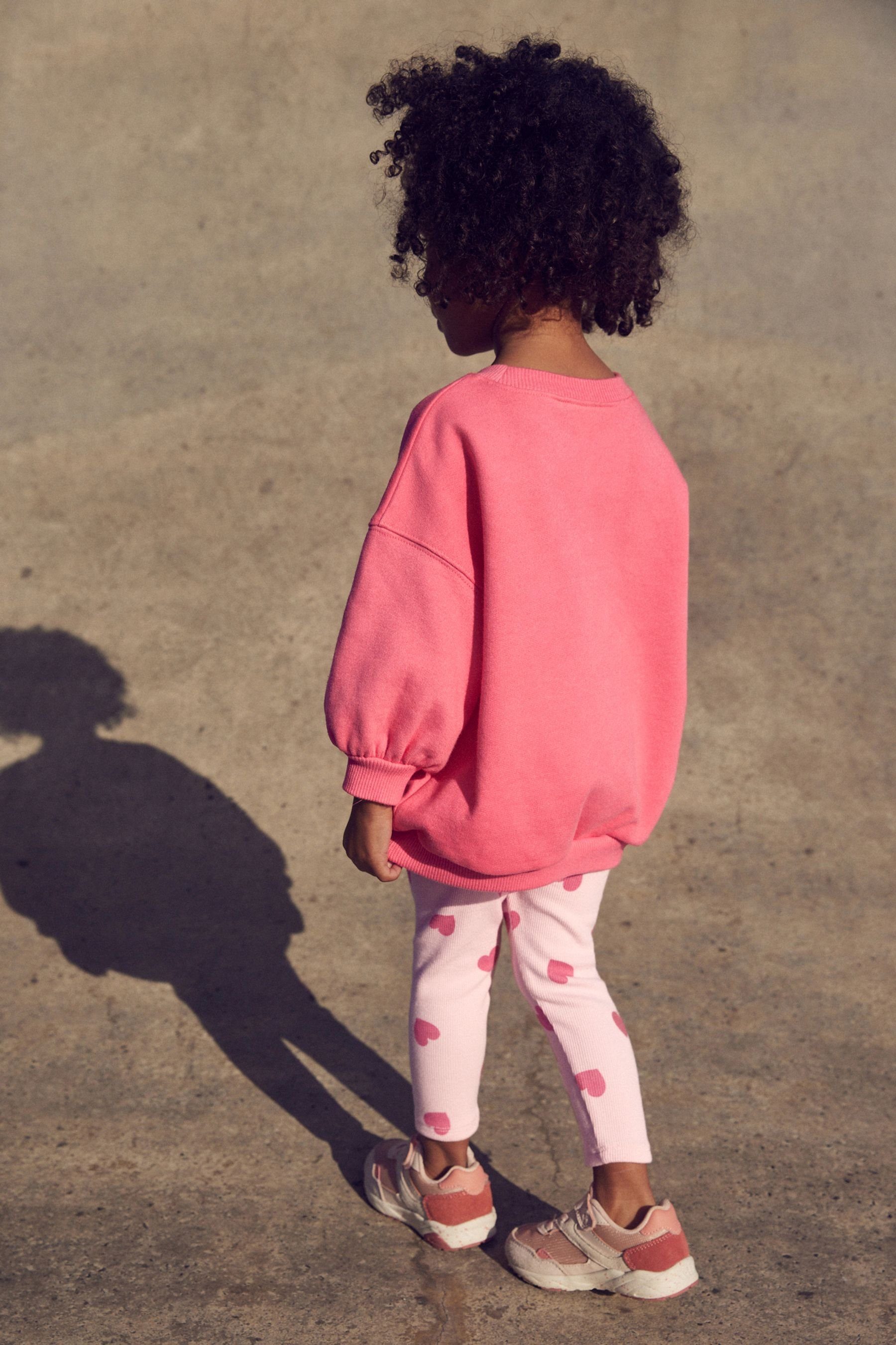 Bright Leggings im & (2-tlg) Leggings Pink und Bedrucktes Set Shirt Sweatshirt Next