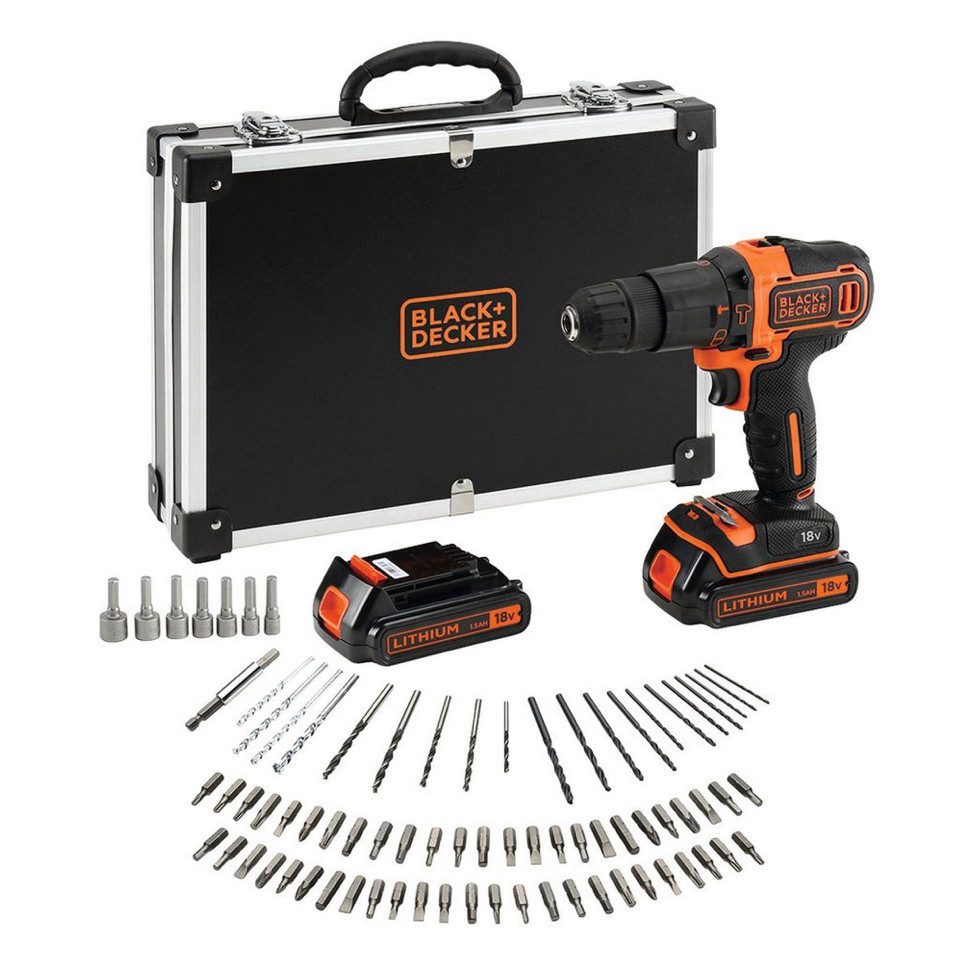 Black + Decker Akku-Schlagbohrschrauber & Decker BDCHD18BAFC Akku Schlagbohrschrauber 18 V 40 Nm + 2x Akku 1