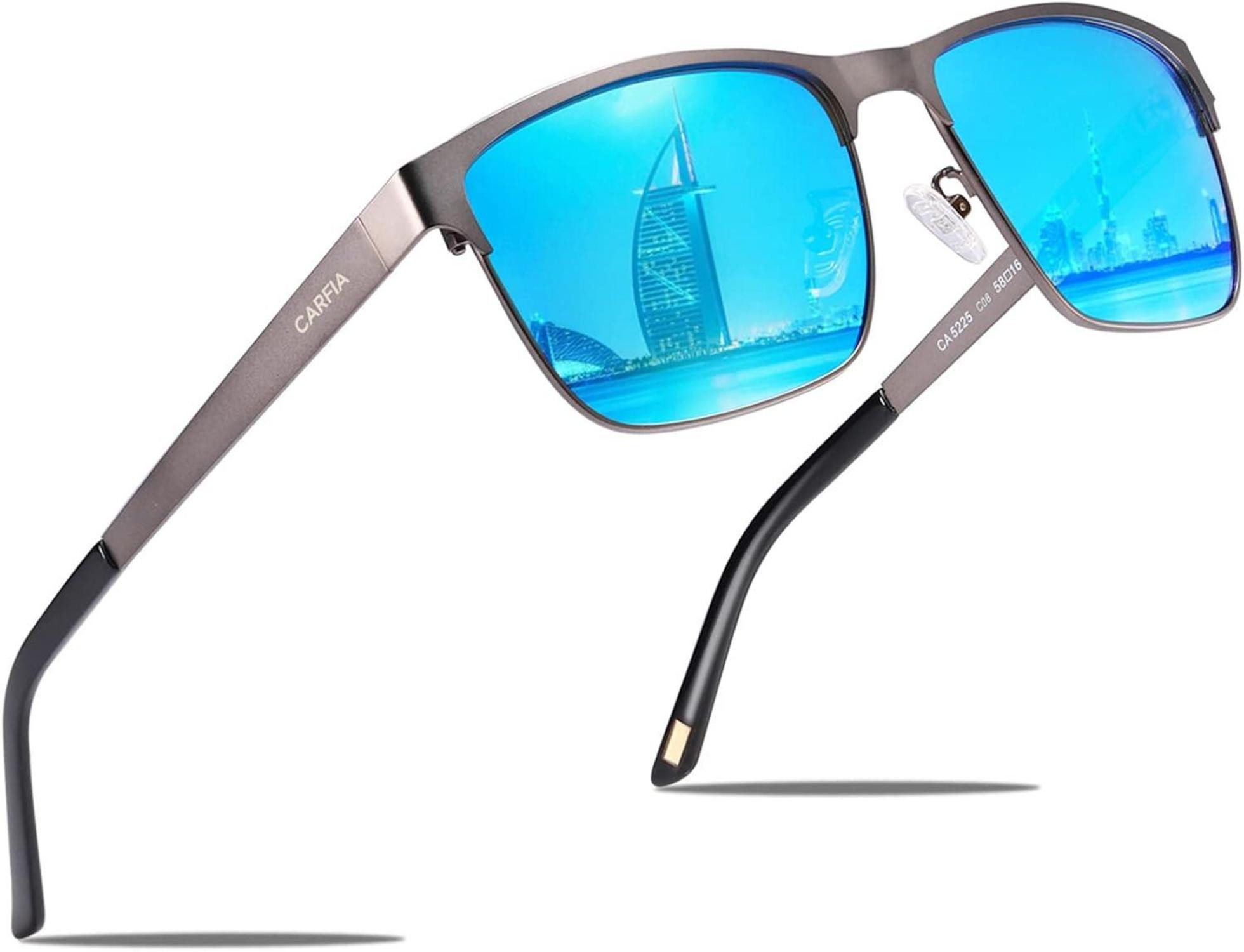 Pilotenbrille Polarisierte Herren Sonnenbrille Metallrahmen UV 400 Fahrerbrille