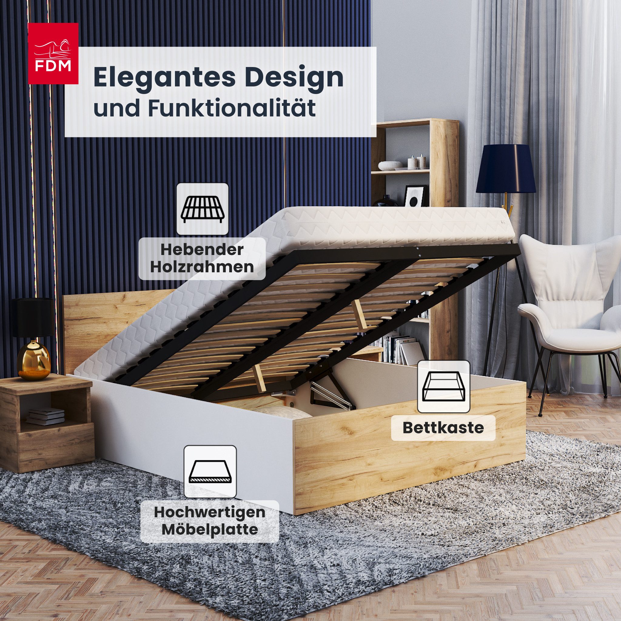 FDM Stauraumbett Bett Stauraumbett PANAMA RS günstig online kaufen