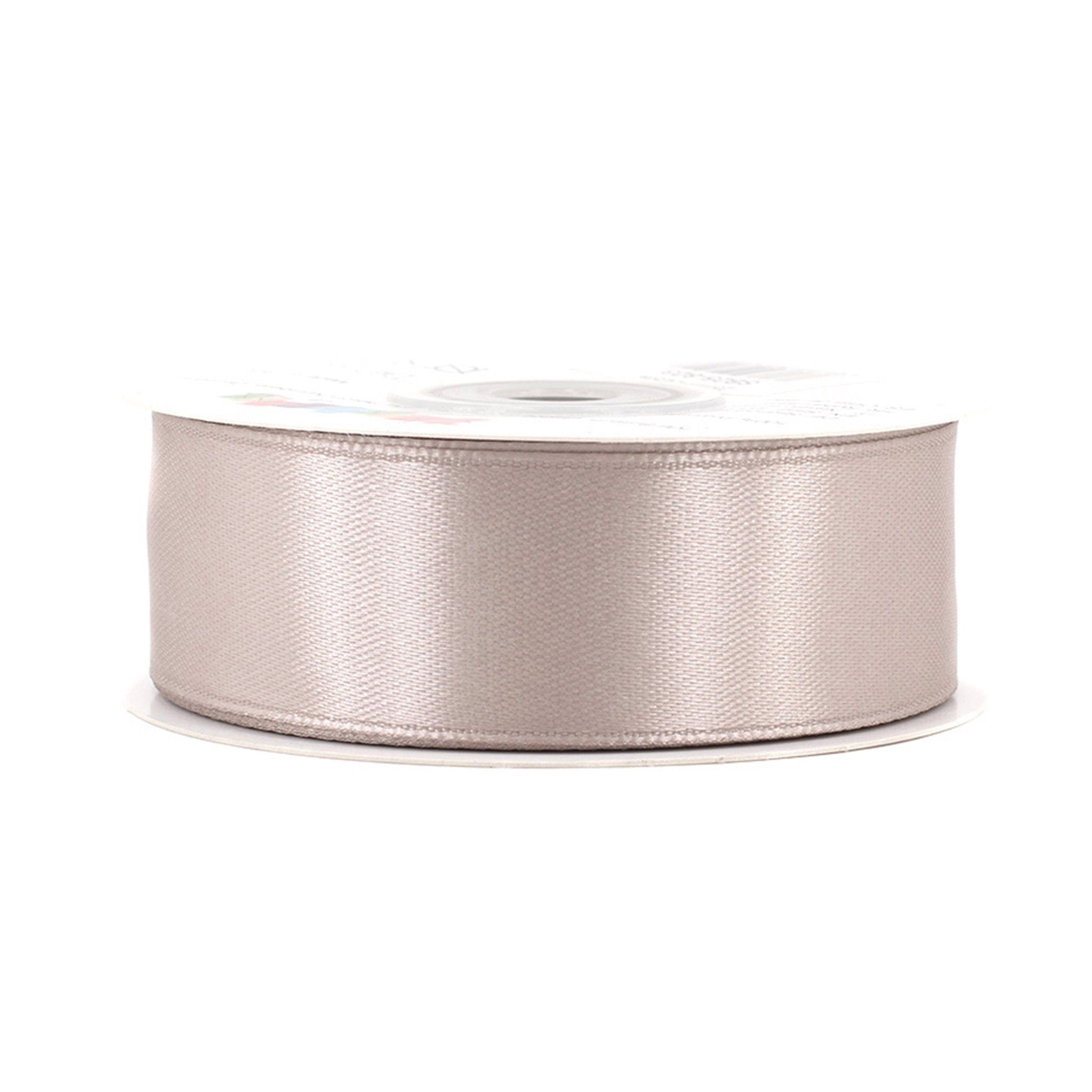 Creativery Satinband, Satinband 25mm x 25m Rolle Taupe