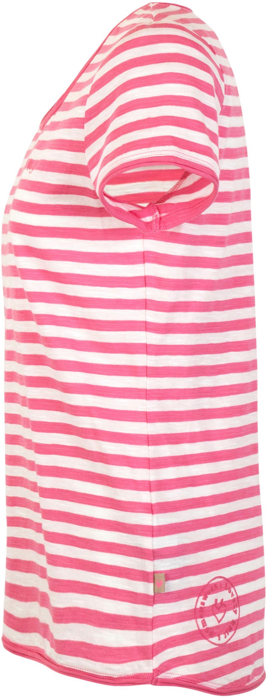 Rundhalsshirt lovely-pink mit Streifen Lieblingsstück
