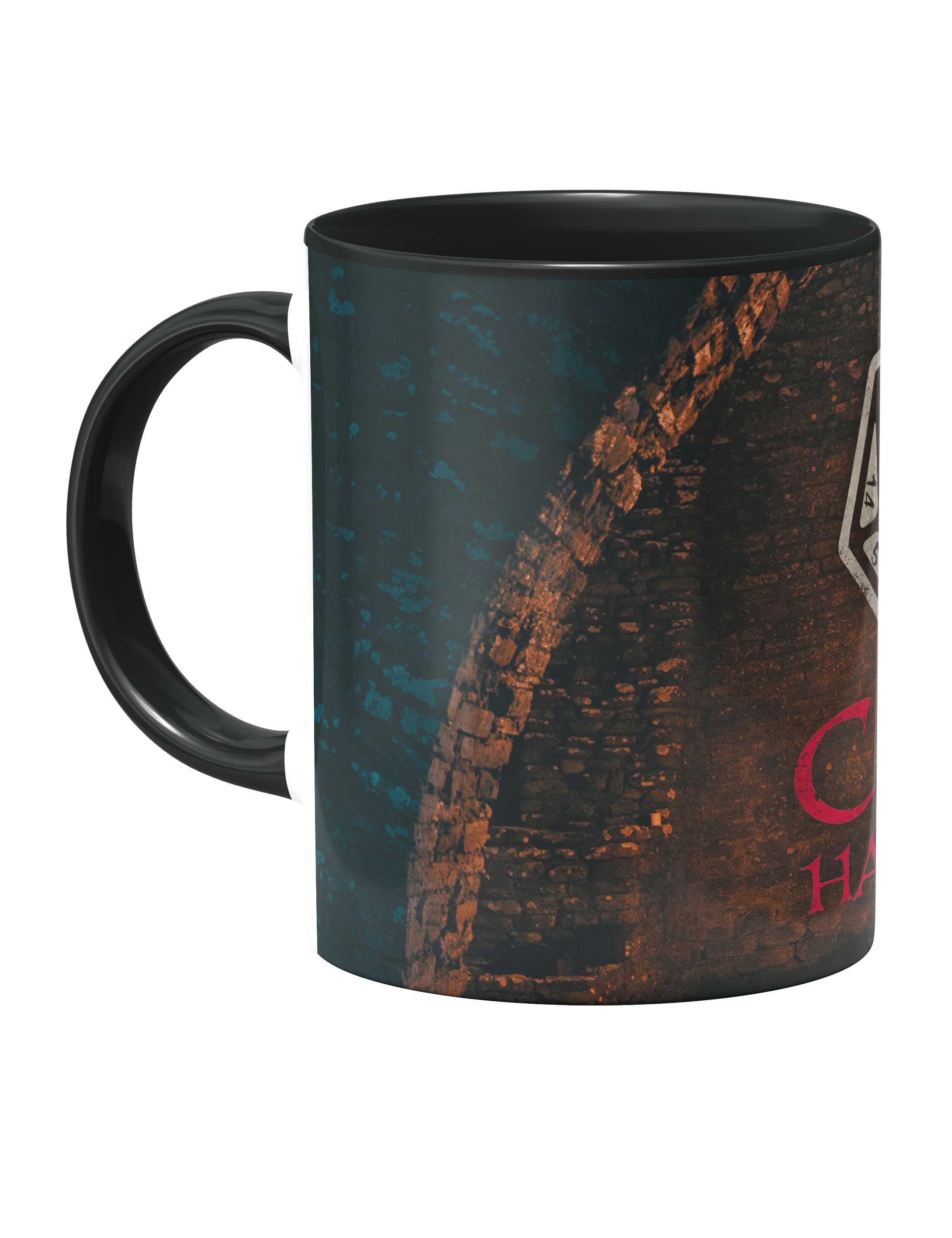 Urban Backwoods Tasse Crit Happens Kaffeetasse Dungeons RPG Roleplay Dragons Online 80s, 1-tlg., Keramik, Rollenspiel Nerd Gamer Würfel