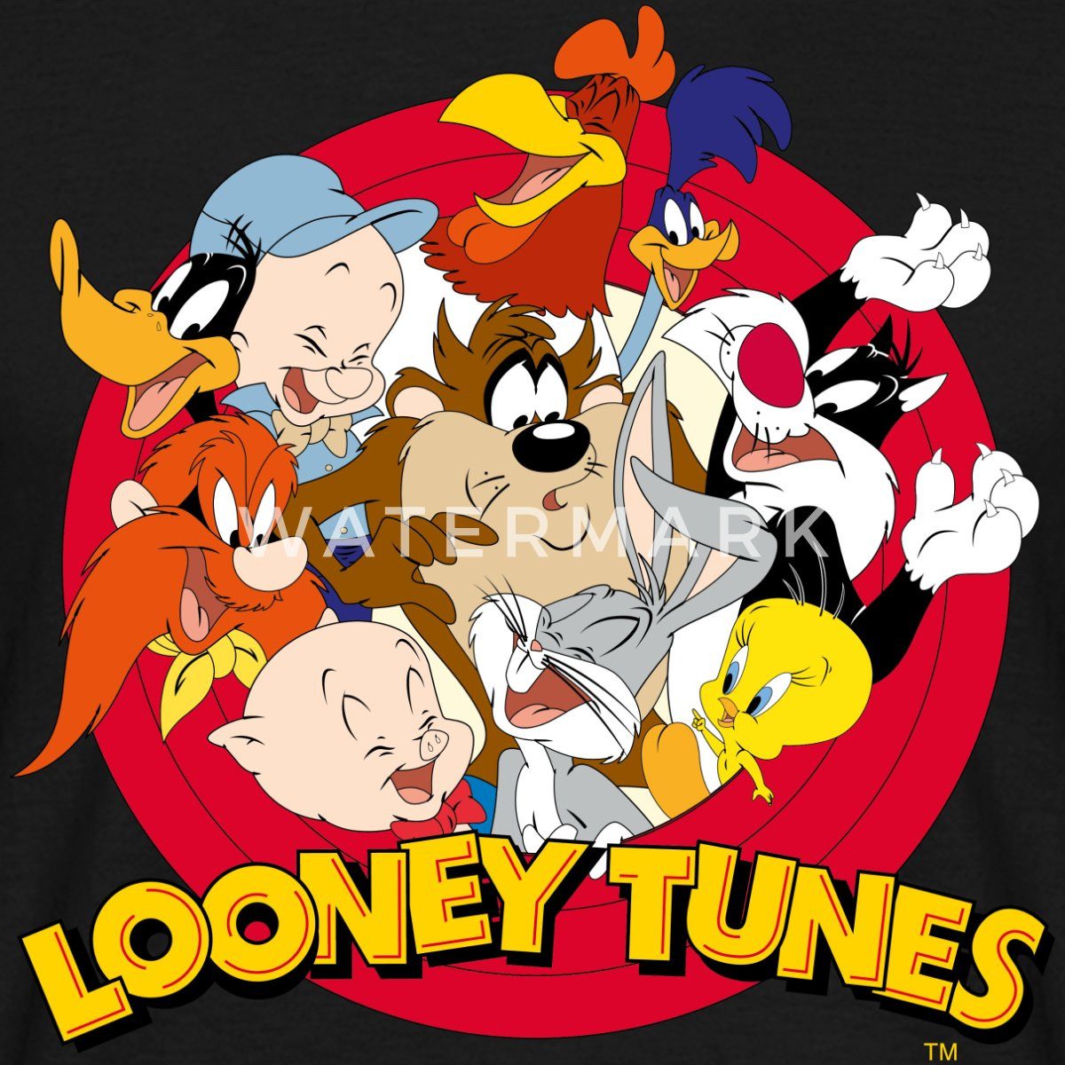Spreadshirt T-Shirt Looney Tunes Bugs Bunny Logo Gruppenbild Männer T-Shirt (1-tlg)