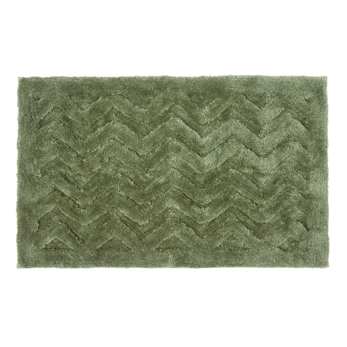 Homescapes Badematte Rutschfeste Hochflor-Badematte mit Chevron-Muster, grü günstig online kaufen