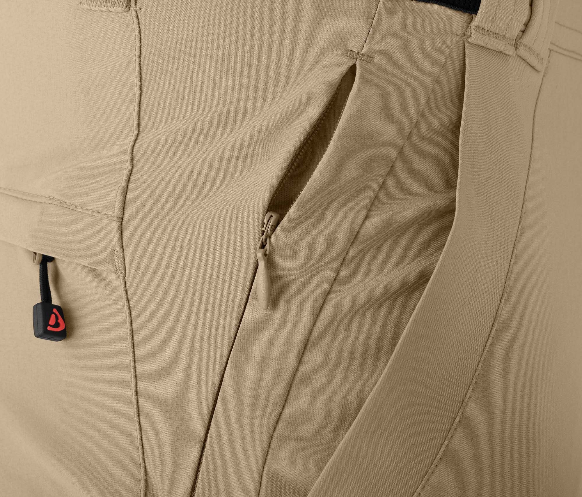 Bergson Zip-off-Hose FROSLEV Bermuda Normalgrößen, beige elastisch, Zipp-Off 7 Herren Taschen, recycelt, Wanderhose
