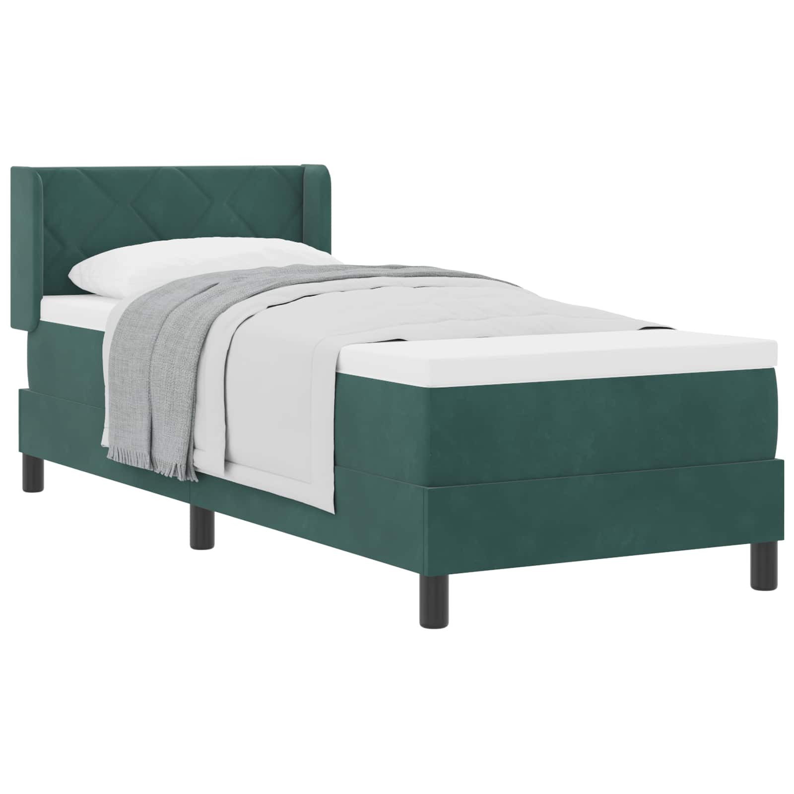 Bett Boxspringbett mit Kopfteil Dunkelgrün 200 x 80 cm Samt