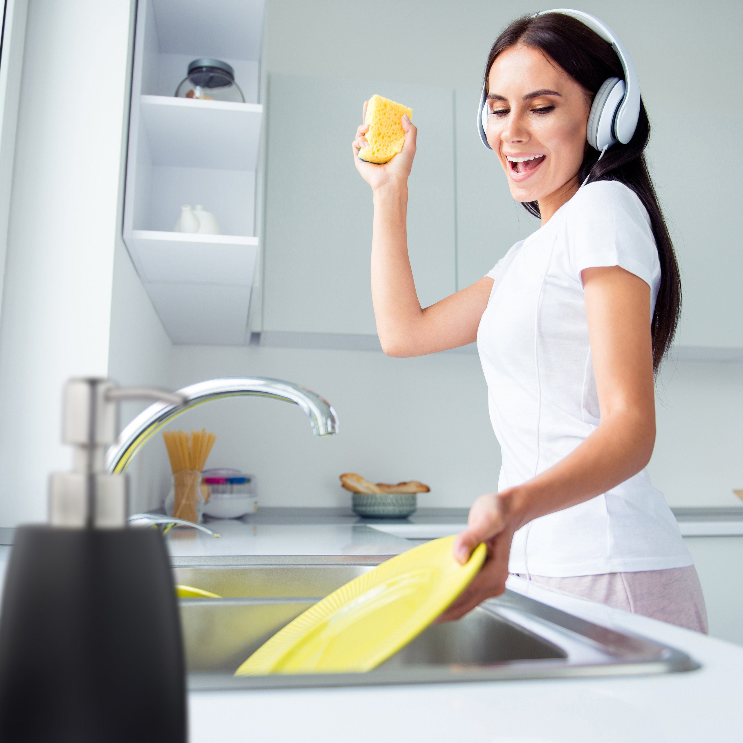 relaxdays Seifenspender Edelstahlpumpe klassisch, schwarz