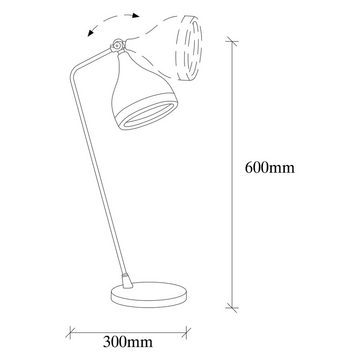 Opviq Schreibtischlampe Yıldo OPV, Schwarz,Gold, 30 x 30 x 60 cm, Metallkörper