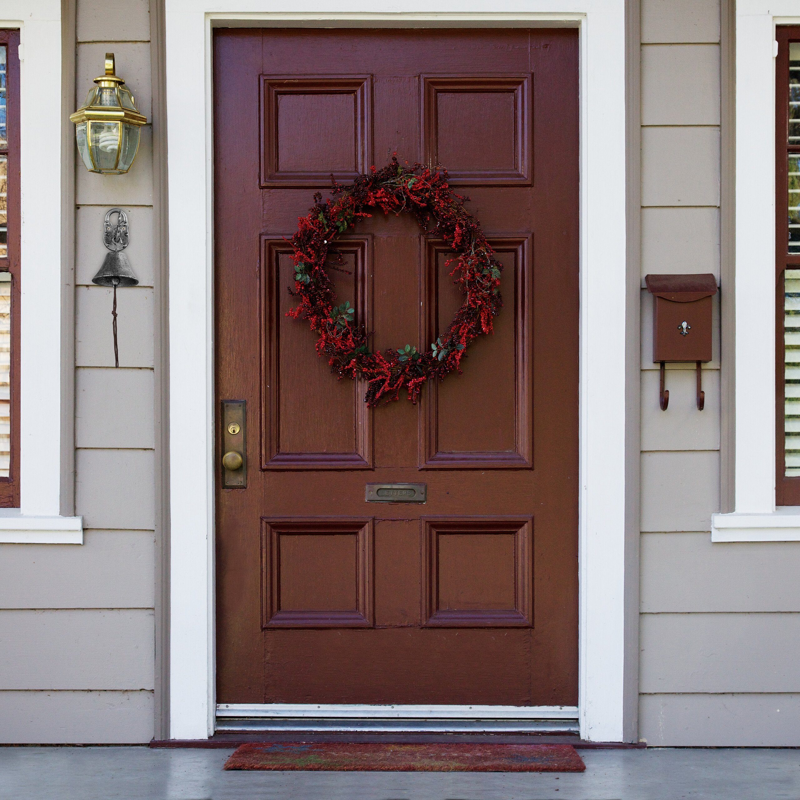 relaxdays Wanddekoobjekt Gusseisen Türglocke "Schlüssel" silber günstig online kaufen