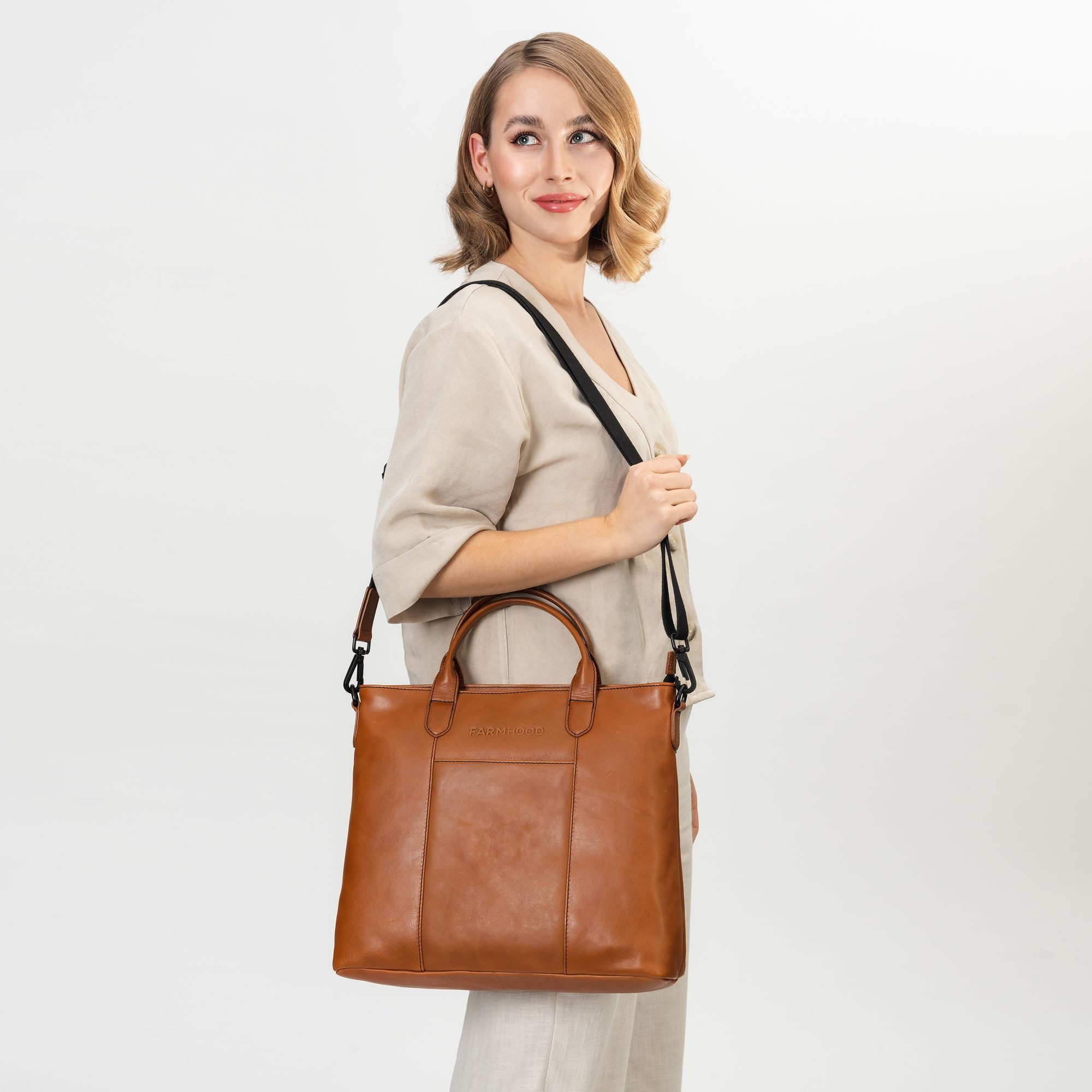 Farmhood Henkeltasche Memphis, Leder günstig online kaufen